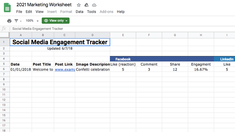 Social Media Tracker Template